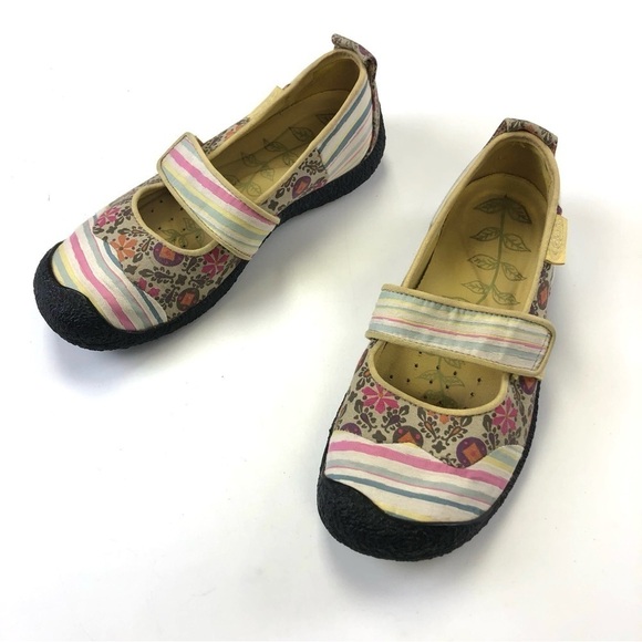 Keen Mary Jane shoes yellow pink floral Harvest Patchwork slipon Size 7.5 - Picture 12 of 12